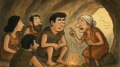 Banc: Acum mii de ani, într-o peșteră…