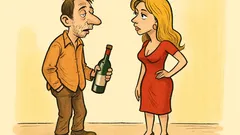 Banc: Un bărbat cu o sticlă de vin…