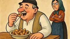 Banc: Un ardelean mănâncă liniștit jumări...