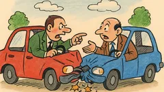 Banc: Doi automobiliști se ciocnesc…