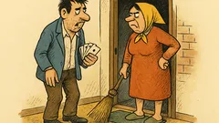 Banc: Un tip vine acasă de la poker