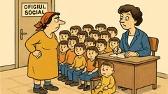 Banc: O femeie cu 15 copii intră