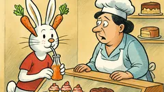 Banc: Iepurașul intră în cofetărie...