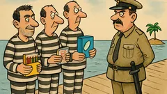 Banc: Trei deținuți ajung pe o insulă