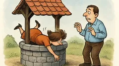 Banc: Soțul și soția la Fântâna Dorințelor