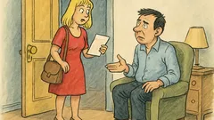 Banc: Blonda vine acasă de la medic...