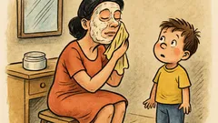 Banc: De ce-ți pui cremă, mami?