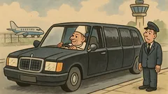 Banc: Vine limuzina să-l ia pe Papă