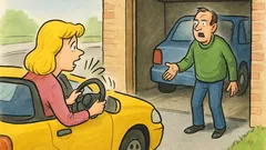 Banc: O blondă s-a aventurat cu permisul