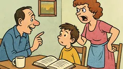 Banc: Tatăl își întreabă fiul despre legi