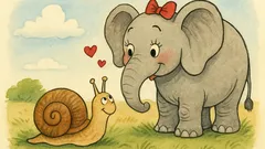 Banc: Melcul și elefanțica se îndrăgostesc