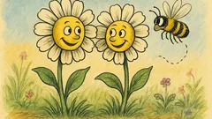 Banc: Două flori de câmp cresc alăturat...