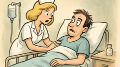 Banc: În spital, asistenta blondă trezește pacientul