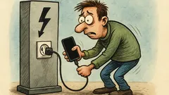 Banc: Când vezi telefonul descărcat, ce faci?