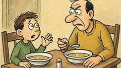 Banc: Tati, ciorba asta e amară!