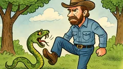 Banc: O viperă îl mușcă pe Chuck Norris...
