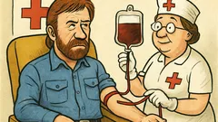 Banc: Chuck Norris donează sânge la Crucea Roșie