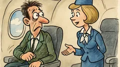 Banc: Stewardesa întreabă pasagerul: „Ați mai zburat?”