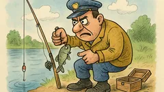 Banc: Un polițist în rezervă la pescuit