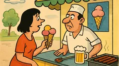 Banc: – Bună ziua! Două înghețate, vă rog!