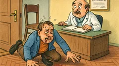 Banc: Intră un tip la medic, cade...