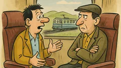 Banc: Doi amici într-un tren greșit