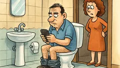 Banc: Intri în baie cu telefonul...