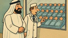 Banc: Un șeic la maternitate privește prin geam