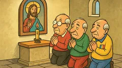 Banc: Trei bătrâni microbiști la altarul minunilor