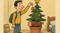 Banc: Iată bradul de Crăciun al studentului