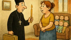 Banc: Preotul întreabă: „Aveți copii?”
