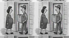 Banc: O gravidă intră, curierul zice...