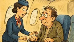 Banc: Stewardesa întreabă: Ați mai zburat?