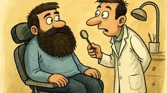 Banc: La stomatolog, un bărbat cu barbă