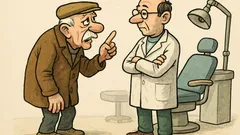 Banc: Se duce moș Gheorghe la dentist...