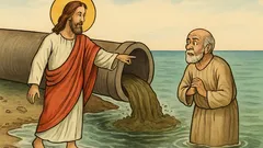 Banc: Isus și Petru coboară să verifice poluarea