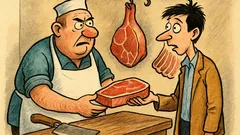 Banc: O tânără intră în măcelărie…