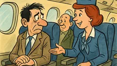 Vtip: Stewardesa întreabă: ați mai zburat?