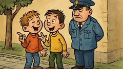 Banc: Doi copii fac glume despre polițiști