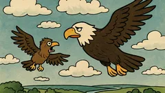 Banc: Un vultur zboară cu puiul