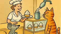 Banc: Un șoarece și o pisică la cofetărie…