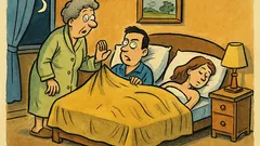 Banc: Mami, te rog, nu mai intra!