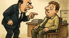 Banc: Șeful îl ceartă pe angajat...