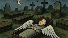 Banc: În cimitir, toată lumea dormea…