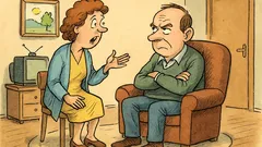 Banc: Soția se întoarce acasă și zice...