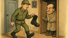 Banc: Un militar și cizmele zdrăngănitoare