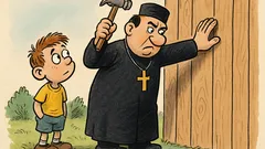 Banc: Bulișor urmărește preotul la gard