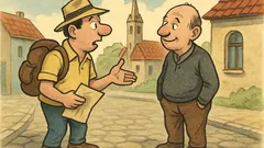 Banc: Un turist oprește un localnic...