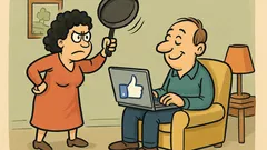 Banc: Soția geloasă dă like cu tigaia